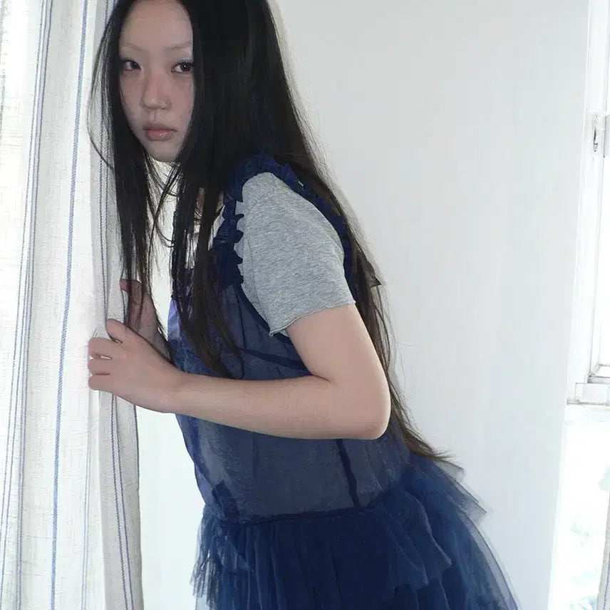 [BUNJANG] ang:project Vintage Layered Sheer Mesh Camisole Dress / ang:project 빈티지 레이어드 시스루 메시 캐미솔 드레스