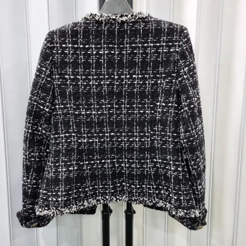 [BUNJANG] Black Tweed Gold Button Jacket / 블랙 트위드 금장 버튼 자켓
