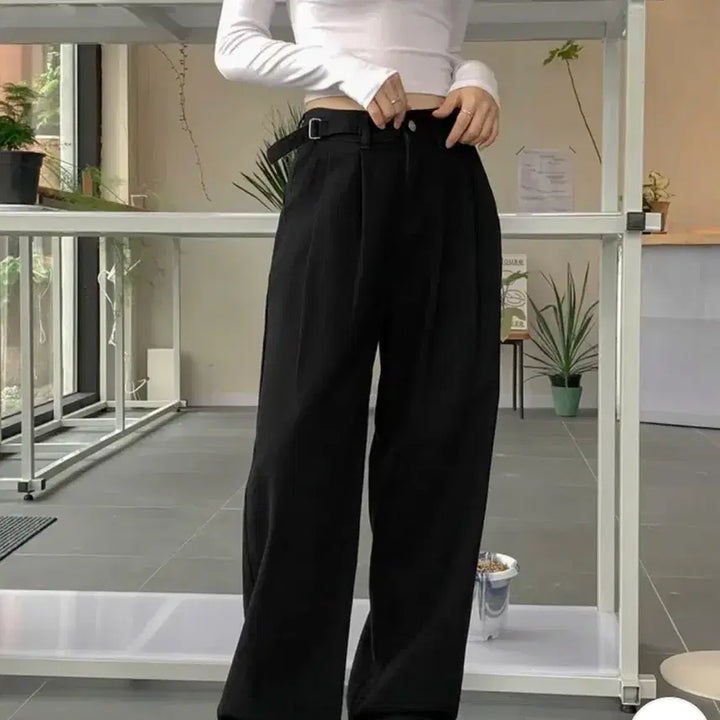 [BUNJANG] Ablie Black Wide Pants Size S / 에이블리 블랙 와이드 팬츠 S