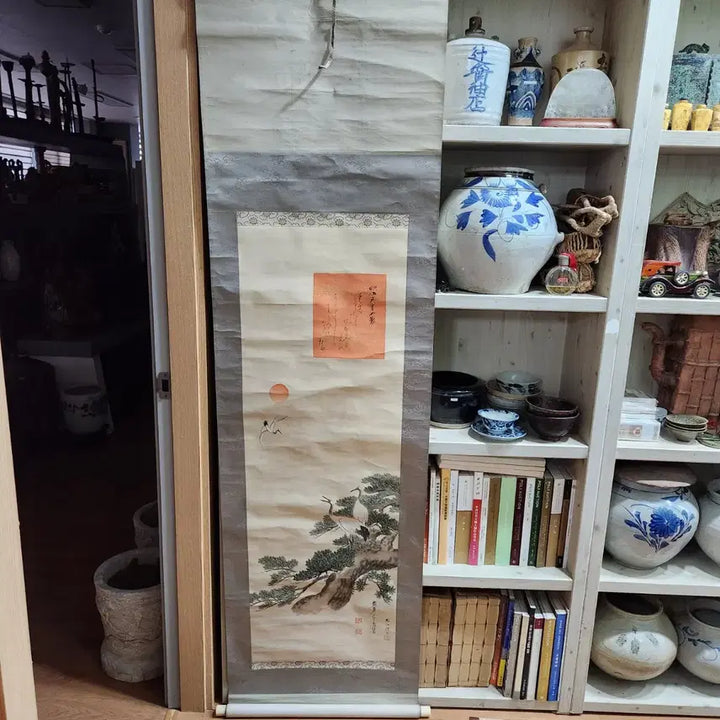 [BUNJANG] Antique Japanese Crane Scroll Painting / 학 그림 족자
