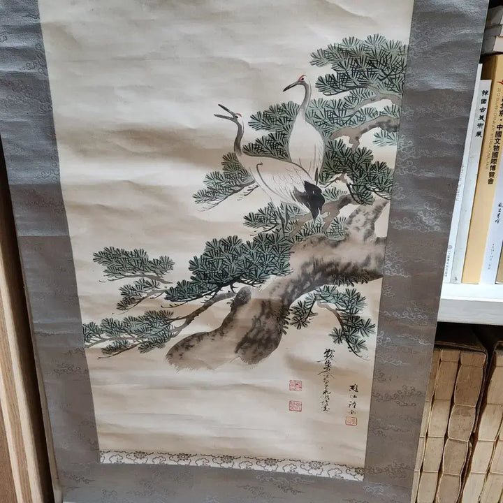[BUNJANG] Antique Japanese Crane Scroll Painting / 학 그림 족자