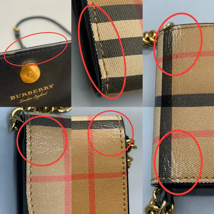 [BUNJANG] Burberry Vintage Check Chain Strap Leather Wallet / 267000700 버버리 빈티지 체크 체인 스트랩 가죽지갑