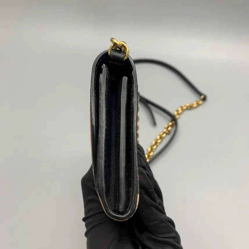 [BUNJANG] Burberry Vintage Check Chain Strap Leather Wallet / 267000700 버버리 빈티지 체크 체인 스트랩 가죽지갑