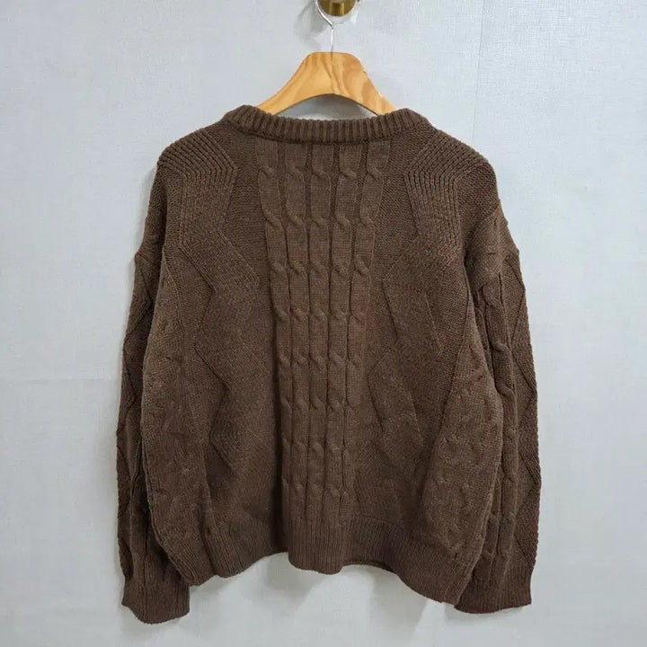 [BUNJANG] Cable Knit Sweater / 여성 도톰 브라운 케이블 니트 F
