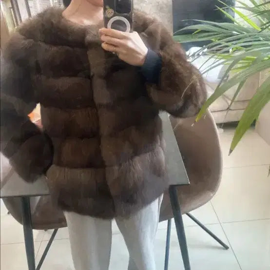 [BUNJANG] MamaSu Russian Ssobol Sable Jacket / 러시안 소볼 세이블 자켓