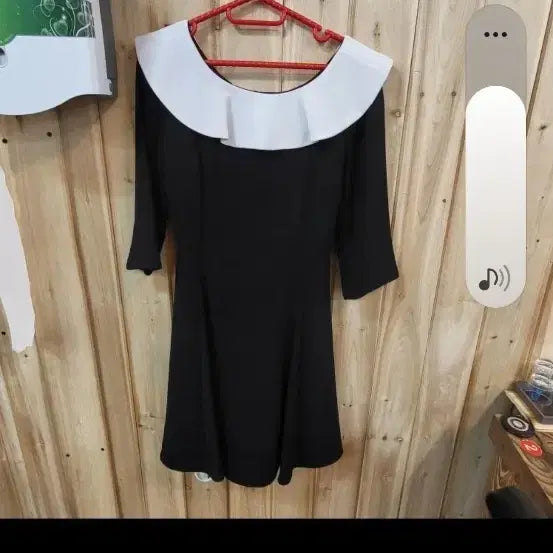 [BUNJANG] Black Collar Neck 7-Part Dress / 카라넥 블랙 원피스 7부