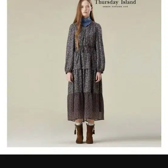 [BUNJANG] Thursday Island Floral Pattern Maxi Long Dress / 써스데이아일랜드 꽃패턴맥스롱원피스