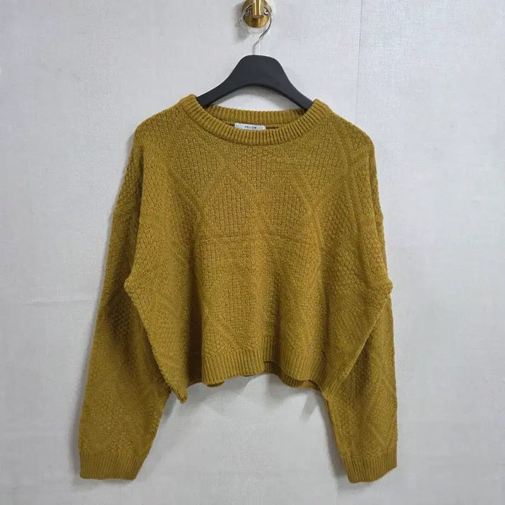 [BUNJANG] Mustard Yellow Short Knit Top / 여성 머스타드 숏 니트 F