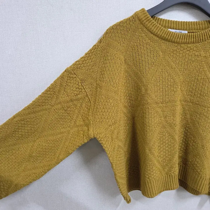 [BUNJANG] Mustard Yellow Short Knit Top / 여성 머스타드 숏 니트 F