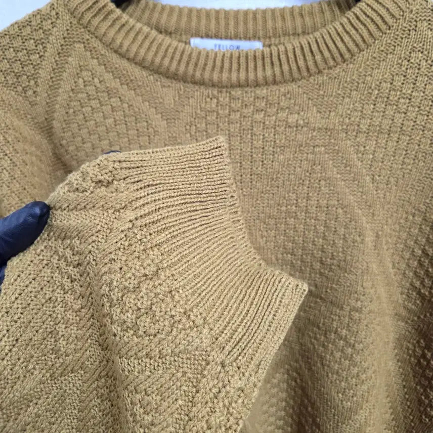 [BUNJANG] Mustard Yellow Short Knit Top / 여성 머스타드 숏 니트 F