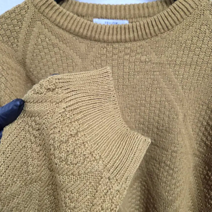 [BUNJANG] Mustard Yellow Short Knit Top / 여성 머스타드 숏 니트 F