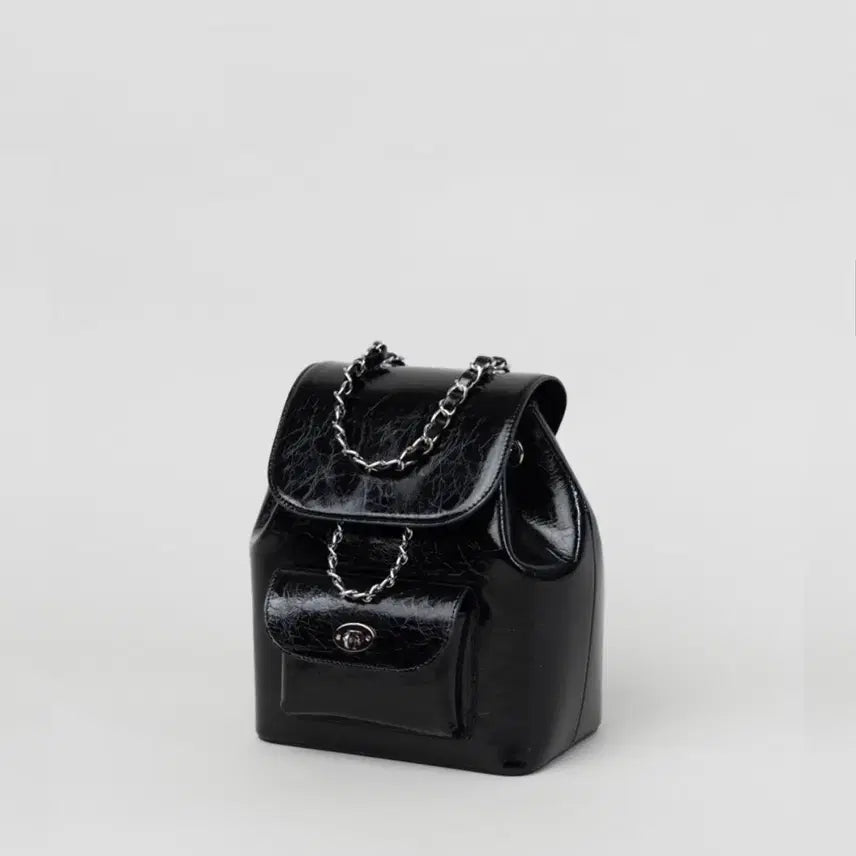 [BUNJANG] Asovio Black Chain Backpack / [새상품] 원가 35만원 아소뷔오 블랙 체인 백팩 가방
