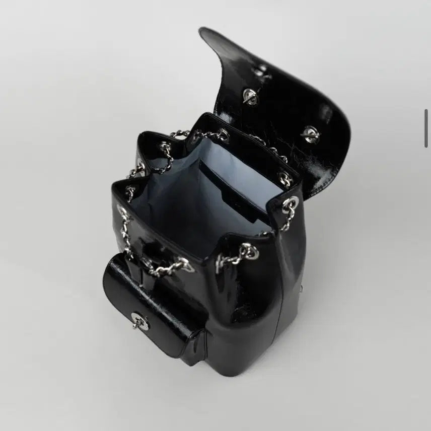 [BUNJANG] Asovio Black Chain Backpack / [새상품] 원가 35만원 아소뷔오 블랙 체인 백팩 가방