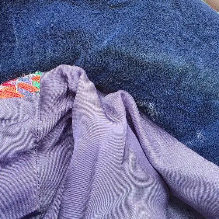 [BUNJANG] Tweed Jacket with Velvet Color Block / 벨벳 배색 카라 보카시 체크 트위드 자켓