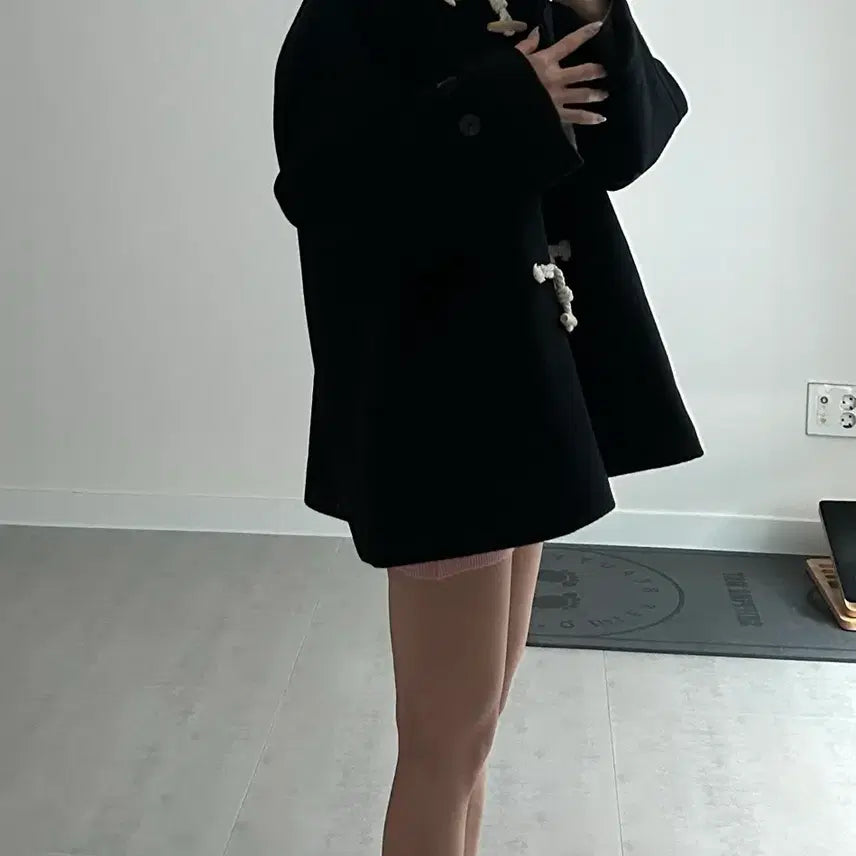 [BUNJANG] Tomboy Duffle Coat Black / 톰보이 떡볶이코트 블랙