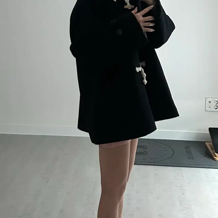 [BUNJANG] Tomboy Duffle Coat Black / 톰보이 떡볶이코트 블랙