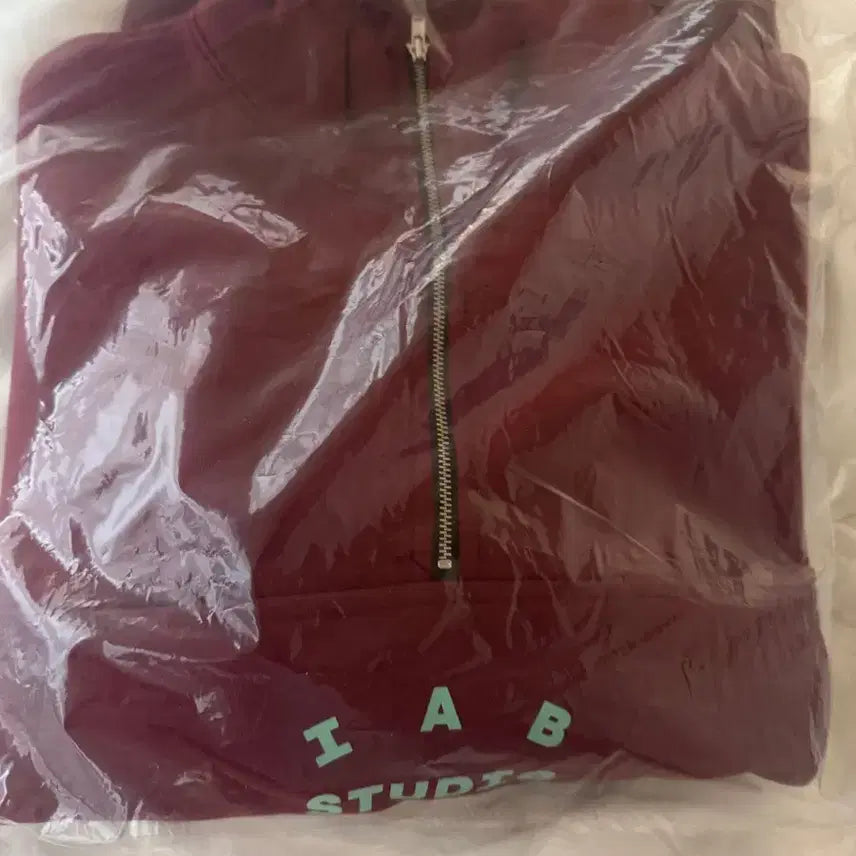 [BUNJANG] Iab Studio Maroon Burgundy Half Zip-Up S / 아이앱 마룬 버건디 하프집업 새상품 s