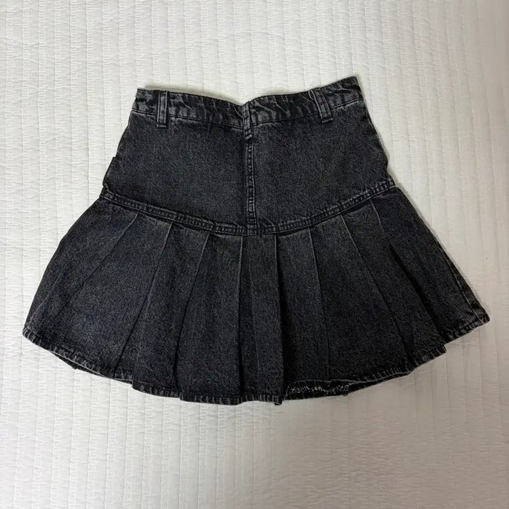 [BUNJANG] Black Denim Pleated Mini Skirt M / 교신가능) 흑청 데님 플리츠 미니스커트 M