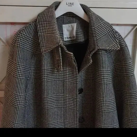 [BUNJANG] Tomboy Check Pattern Long Coat / 톰보이 채크 패턴 롱코트/55-정66