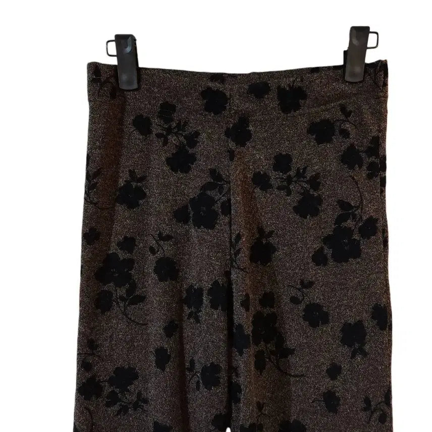 [BUNJANG] F/ ENCHO Flower Bootcut Knit Pants Brown / F/ ENCHO 플라워 부츠컷 니트 팬츠 브라운/0227