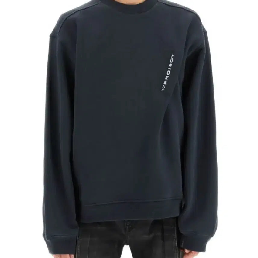 [BUNJANG] Y/Project Pinched Logo Sweatshirt Navy L / 와이프로젝트 / 핀치드 로고 스웻셔츠 네이비 / L