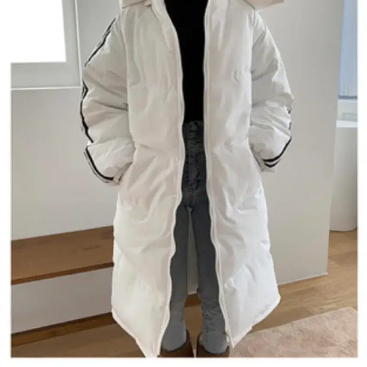 [BUNJANG] White Long Padded Jacket M / 흰색 롱패딩 M