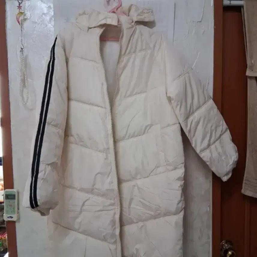 [BUNJANG] White Long Padded Jacket M / 흰색 롱패딩 M