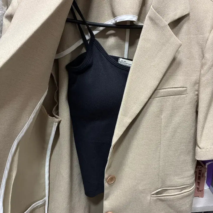 [BUNJANG] Moire Knit Jacket & Cami Top Bundle Set / moire 반팔자켓F ,아잉 캡나시