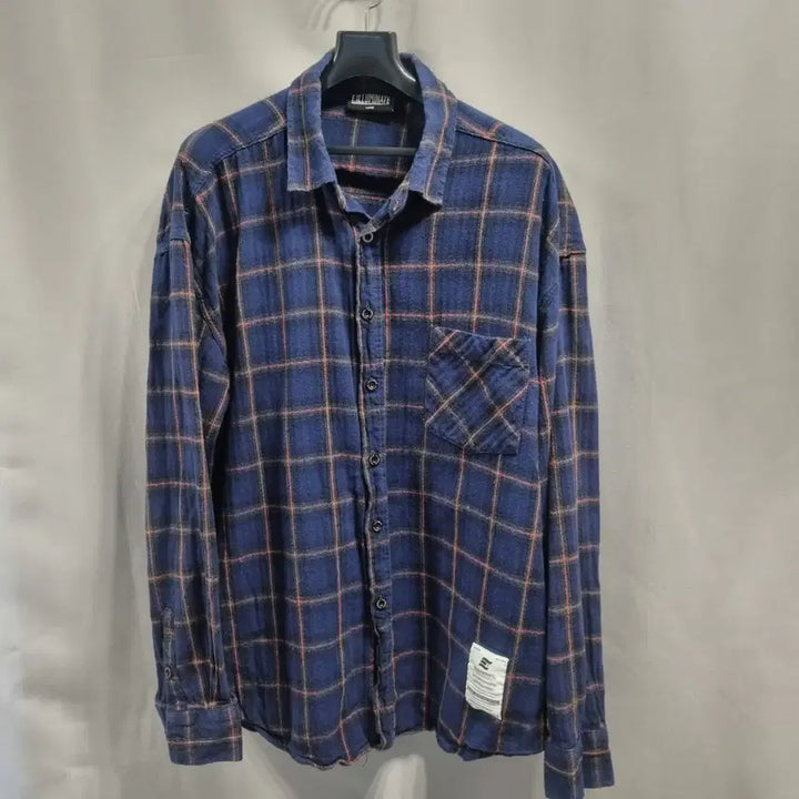 [BUNJANG] ILLUMINATE Navy Check Shirt / ILLUMINATE 네이비 체크 남방