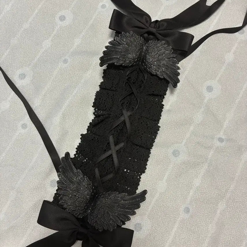 [BUNJANG] Black Devil Wing Headdress Hairpin / 블랙 헤도레 로리타 지뢰계 헤어핀