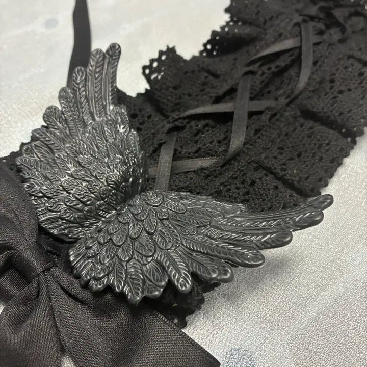 [BUNJANG] Black Devil Wing Headdress Hairpin / 블랙 헤도레 로리타 지뢰계 헤어핀