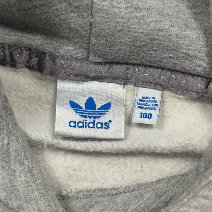 [BUNJANG] Adidas Big Logo Gray Long Hoodie / 아디다스 핑크 빅로고 그레이 롱 후드티