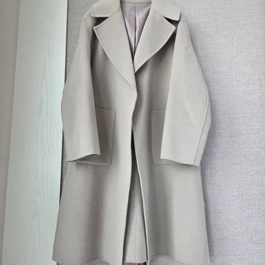 [BUNJANG] Long Light Gray Wool Coat / 울90% 연그레이 롱코트