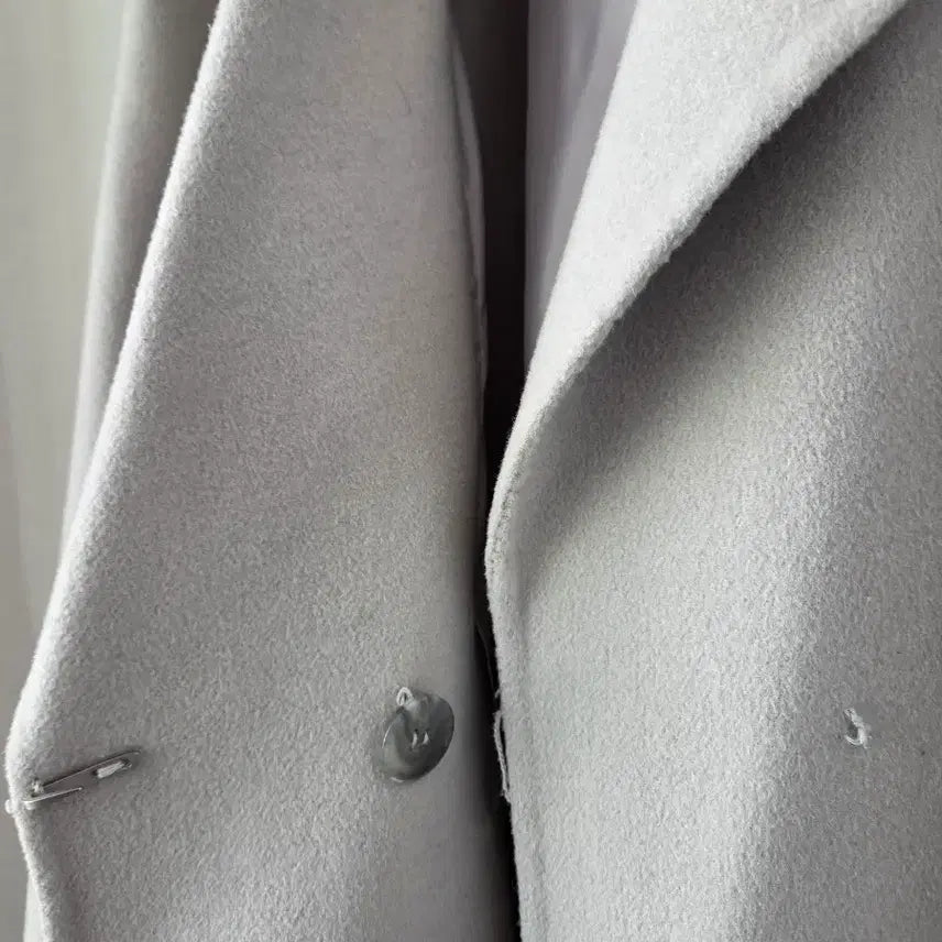 [BUNJANG] Long Light Gray Wool Coat / 울90% 연그레이 롱코트
