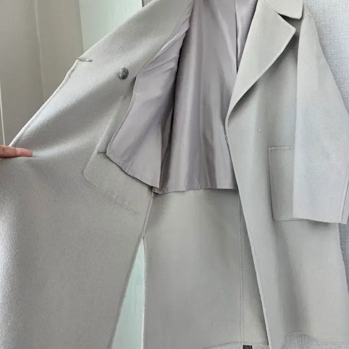 [BUNJANG] Long Light Gray Wool Coat / 울90% 연그레이 롱코트