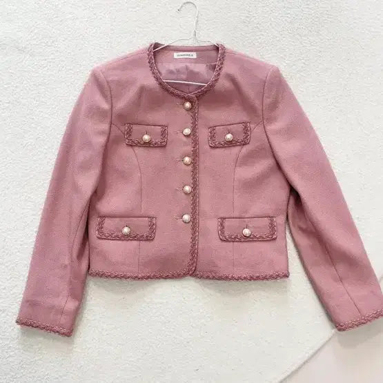 [BUNJANG] Pink Tweed Jacket / 분홍트위드