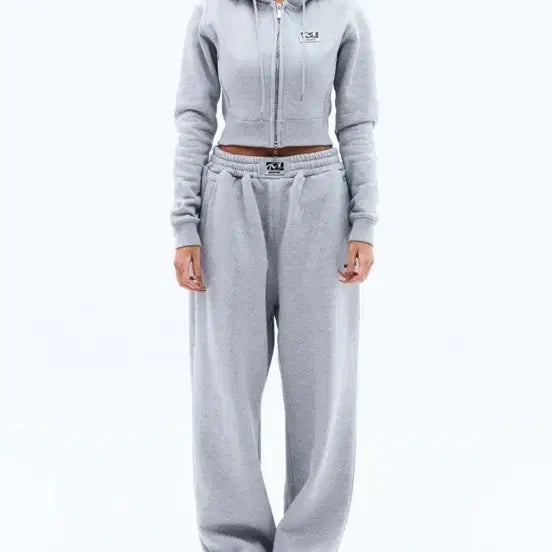 [BUNJANG] Mihak Metal Plate Fleece Set Gray / 미학 메탈 플레이트 기모 셋업 그레이