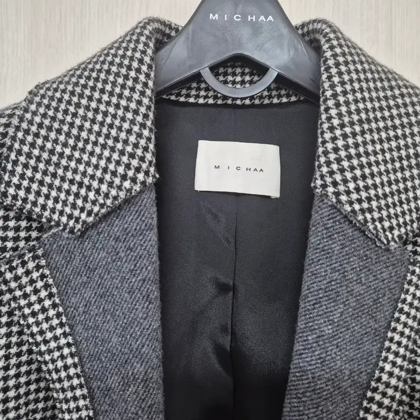 [BUNJANG] MICHAA Houndstooth Check Coat / 미샤 MICHAA 하운드체크 코트