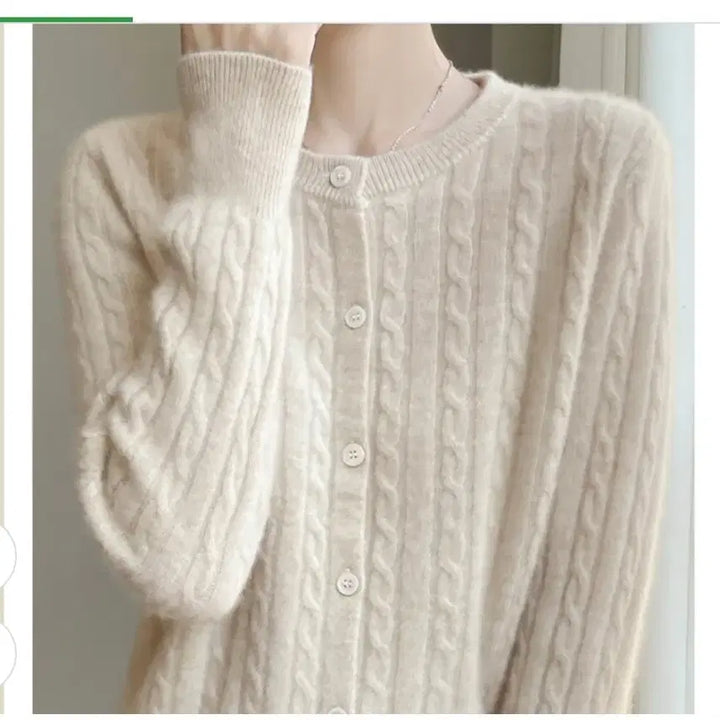 [BUNJANG] Wool Cashmere Blend Cable Knit Cardigan / @ 촉감좋은 울캐시미어 꽈배기 가디건 4컬러