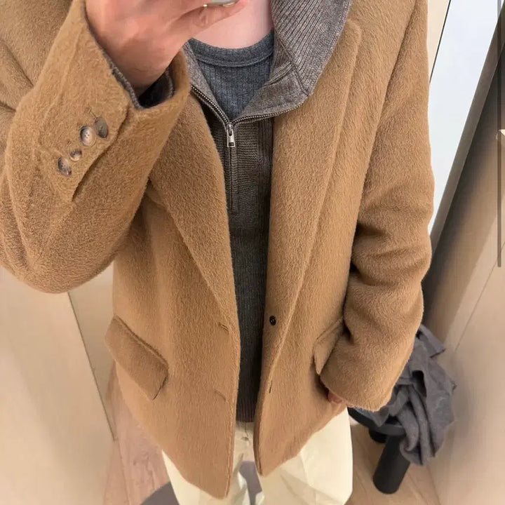 [BUNJANG] RECTO Oversized Llama Wool Padded Jacket / 렉토 오버사이즈 라마울 패디드 자켓