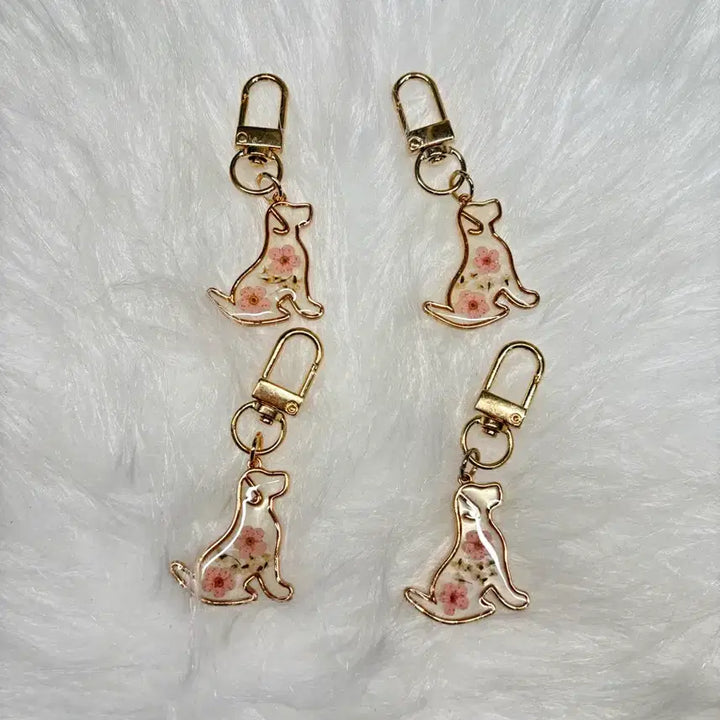 [BUNJANG] Dog Flower Keyring / 강아지 꽃 키링