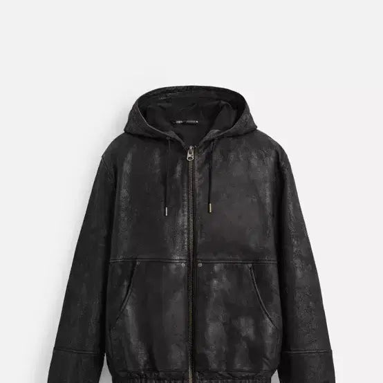 [BUNJANG] ZARA Leather Hooded Jacket / 자라가죽후드자켓 90