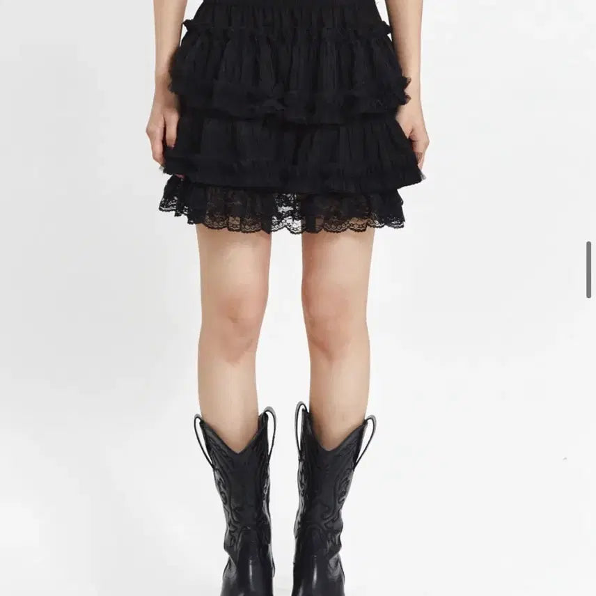 [BUNJANG] Unbranded Ruffle Mini Skirt / 교신가능) [새상품] 캉캉 프릴 미니스커트 블랙