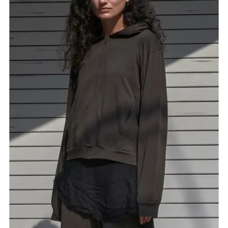 [BUNJANG] Mudule Lounge Hooded Zip-up Olive (Size 3) / 머듈 mudule 라운지 후드 집업 올리브 3