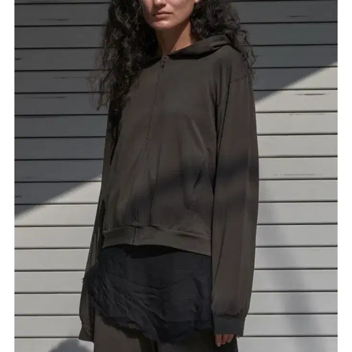 [BUNJANG] Mudule Lounge Hooded Zip-up Olive (Size 3) / 머듈 mudule 라운지 후드 집업 올리브 3