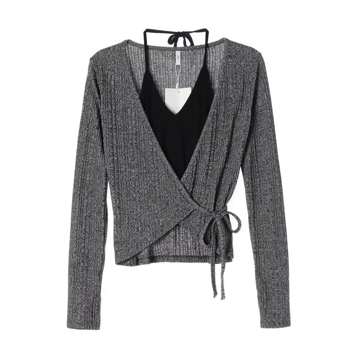 [BUNJANG] Soft Seoul 25SS Inner Sleeveless Wrap Cardigan Set / (새상품) 소프트서울 25SS 이너 슬리브리스 랩 가디건 세트