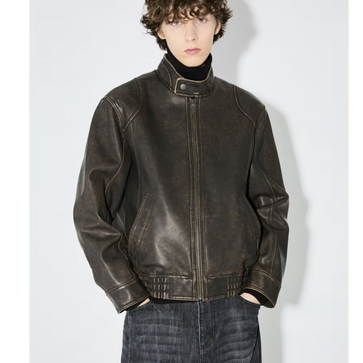 [BUNJANG] Buckaroo Eco Leather Jacket / 95)버커루 에코 레더 가죽 자켓