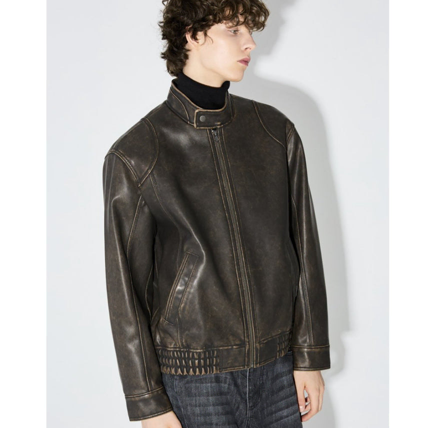 [BUNJANG] Buckaroo Eco Leather Jacket / 95)버커루 에코 레더 가죽 자켓