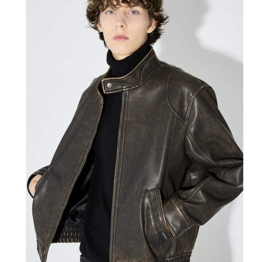 [BUNJANG] Buckaroo Eco Leather Jacket / 95)버커루 에코 레더 가죽 자켓