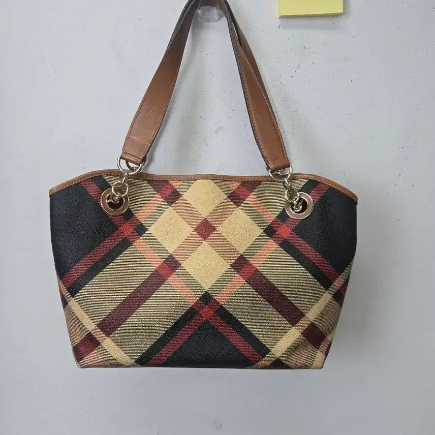 [BUNJANG] Daks Check Pattern Tote Shoulder Bag / 닥스 체크 패턴 토트백 숄더백
